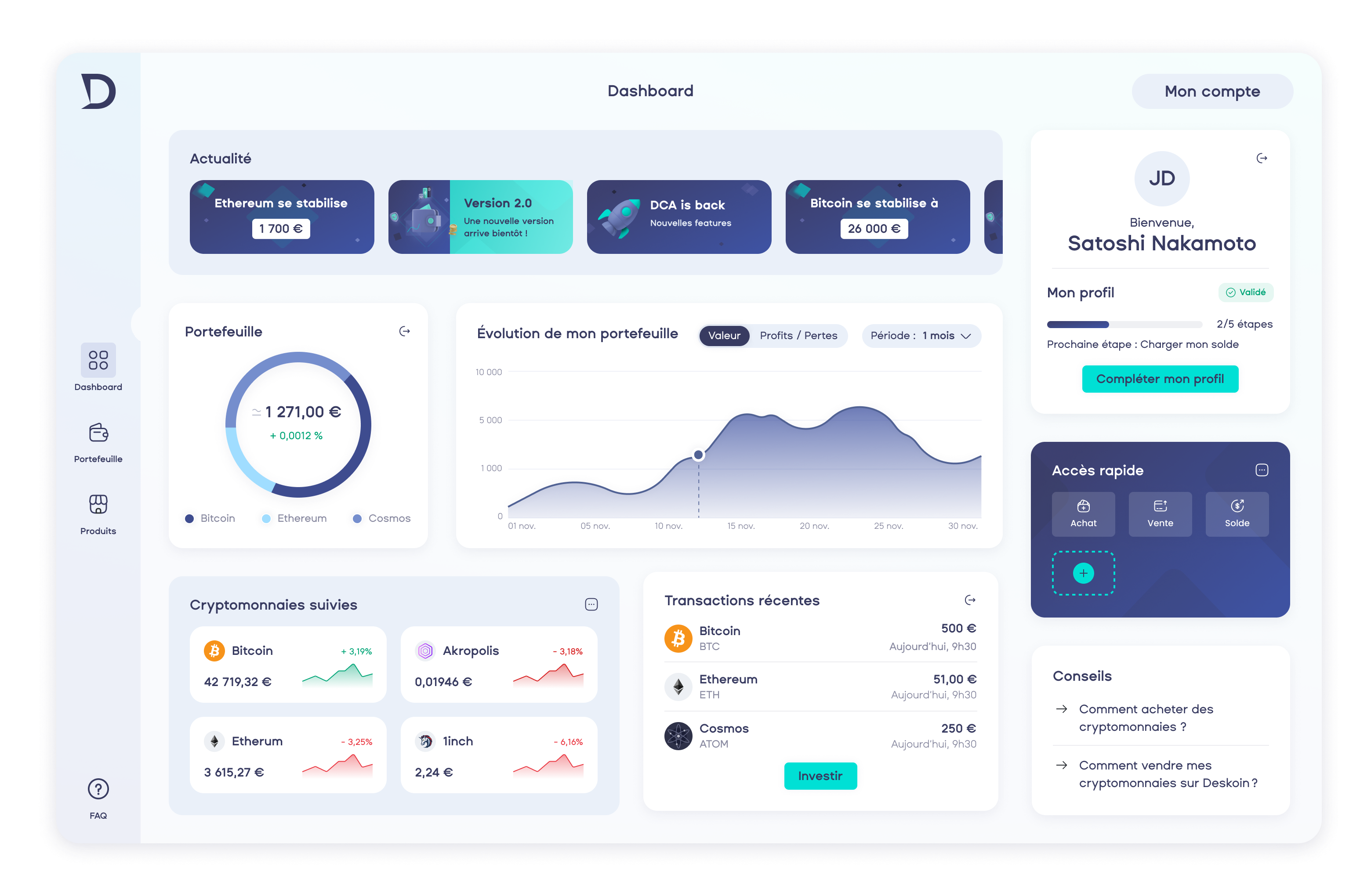Aperçu de la nouvelle interface de Deskoin Aperçu de la nouvelle interface de Deskoin