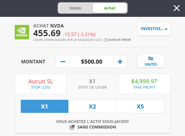 Acheter Action Nvidia eToro