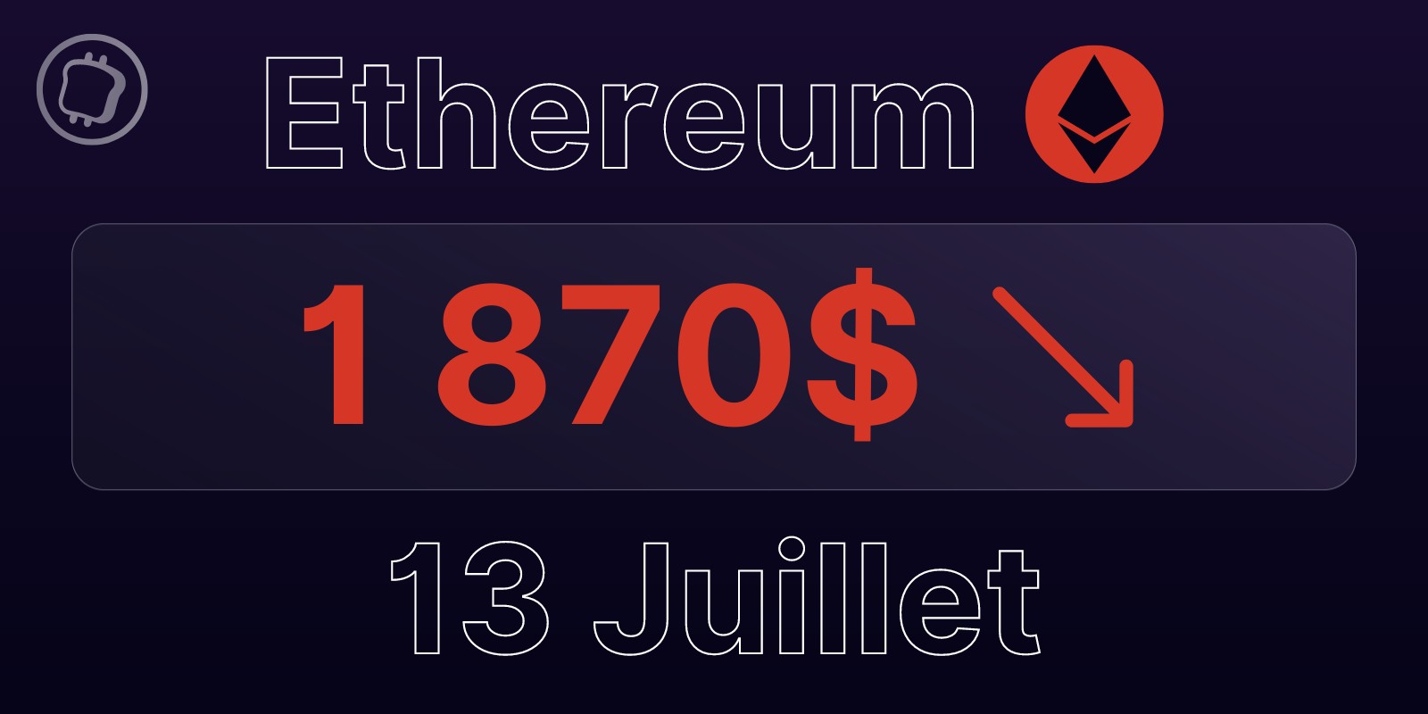 Ethereum à 1 870 $ le 13 juillet 2023 – En range, l'ETH est très faible face au Bitcoin (BTC)