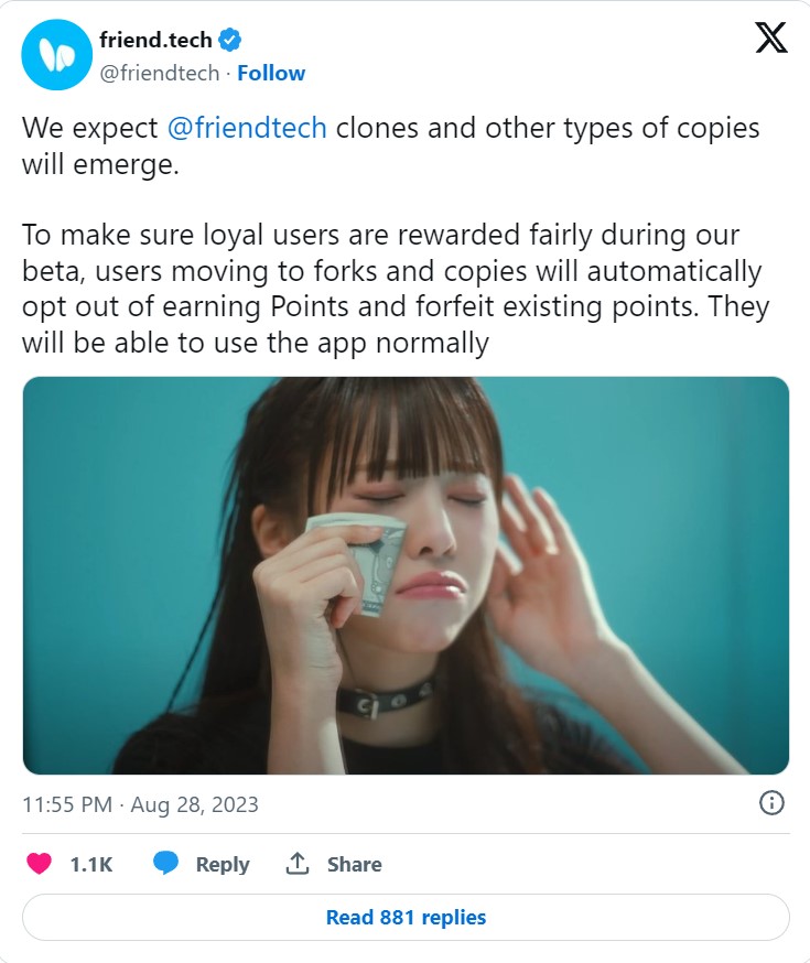 Tweet supprimé par friend.tech Tweet supprimé par friend.tech