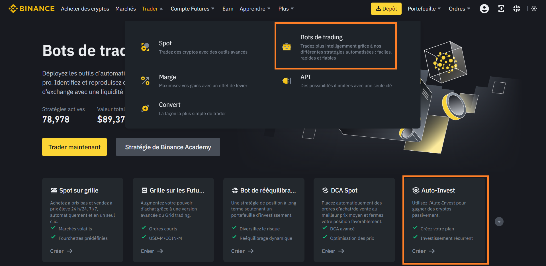 Accéder à l'outil Auto-Invest sur Binance Accéder à l'outil Auto-Invest sur Binance