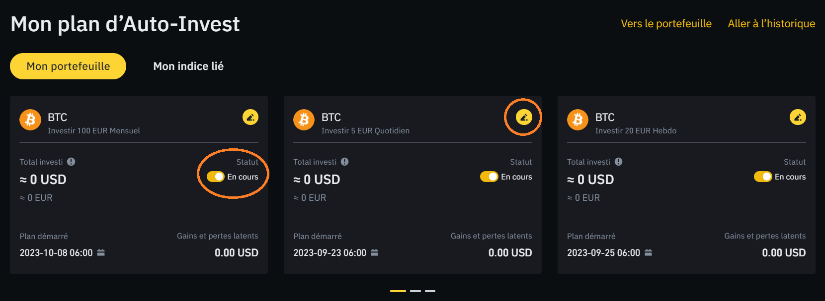 Modifier ou suspendre son DCA Bitcoin sur Binance Modifier ou suspendre son DCA Bitcoin sur Binance