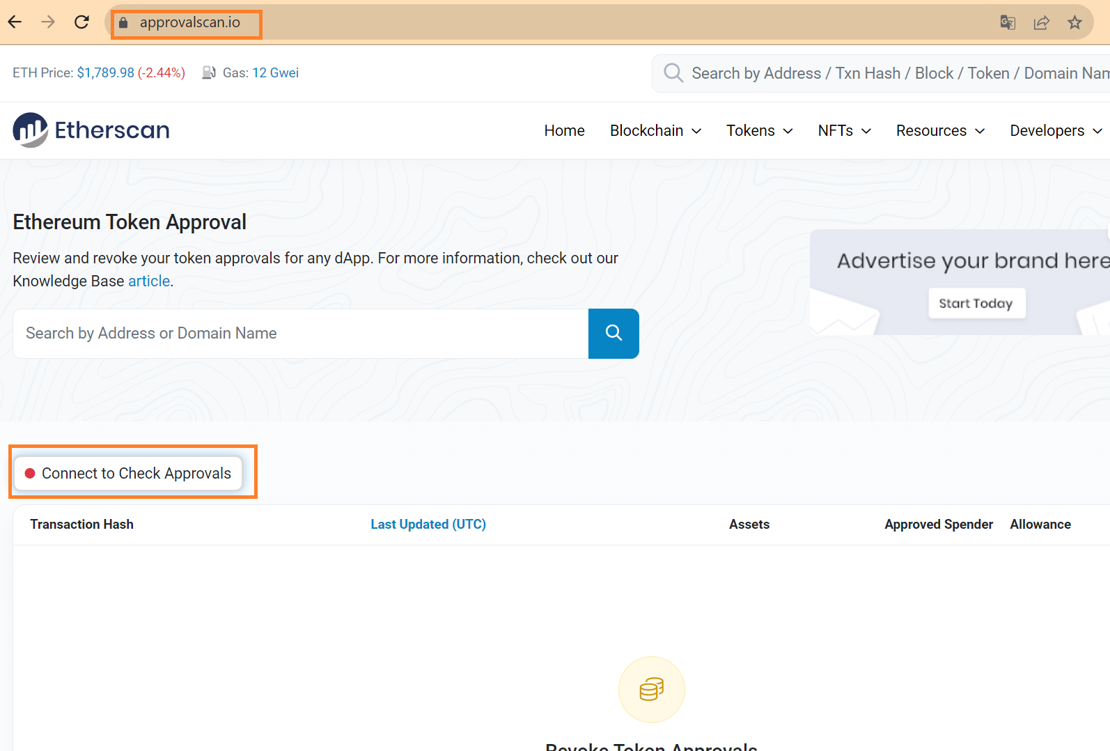 Faux site Etherscan amenant à connecter un portefeuille Web3 Faux site Etherscan amenant à connecter un portefeuille Web3