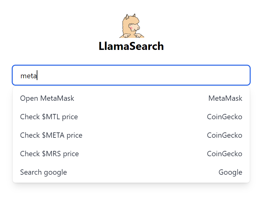 Aperçu du moteur de recherche LlamaSearch de DefiLlama Aperçu du moteur de recherche LlamaSearch de DefiLlama