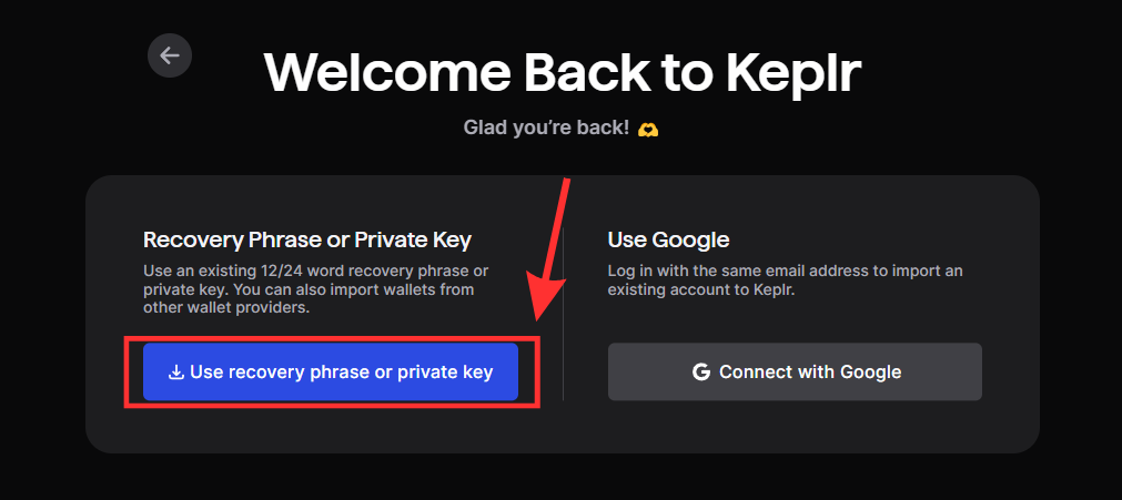 Import Keplr 2 Import Keplr 2