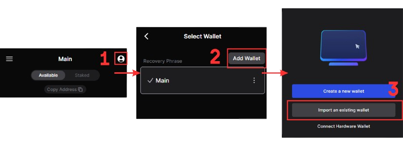 Keplr etapes import Keplr etapes import