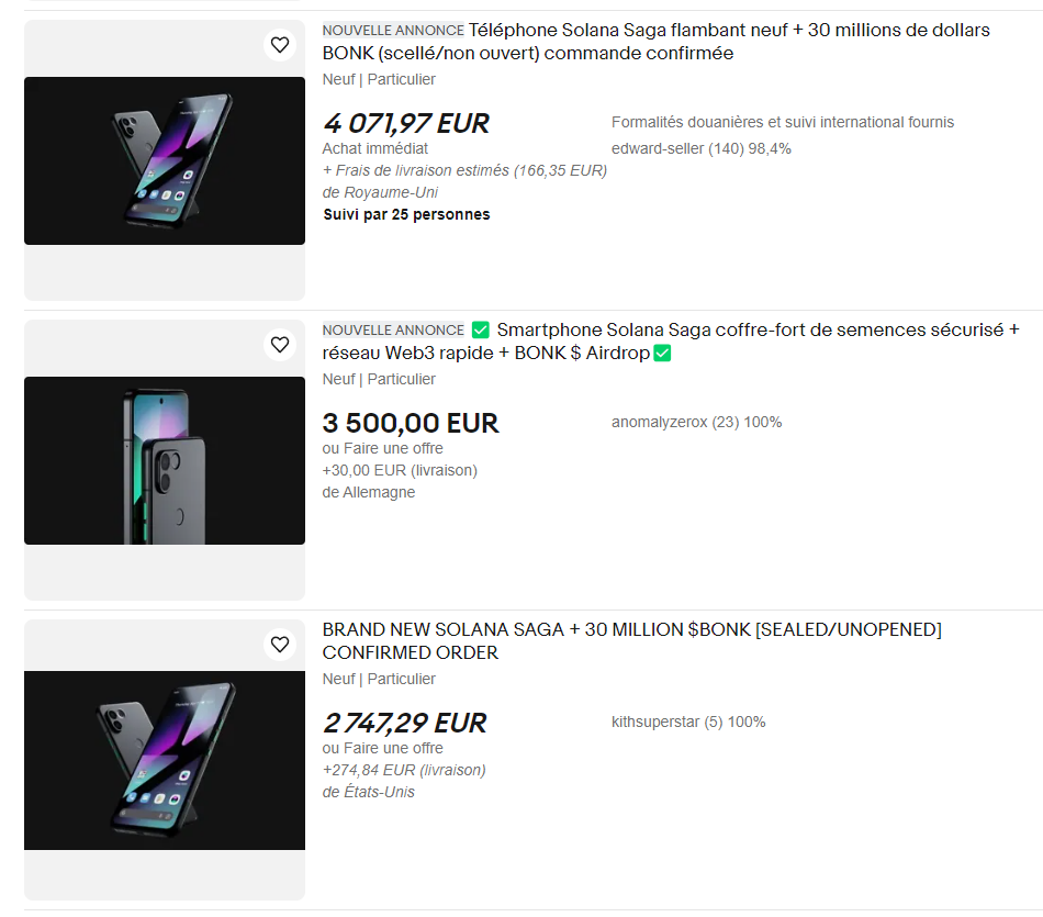 Aperçu Solana Saga eBay Aperçu Solana Saga eBay