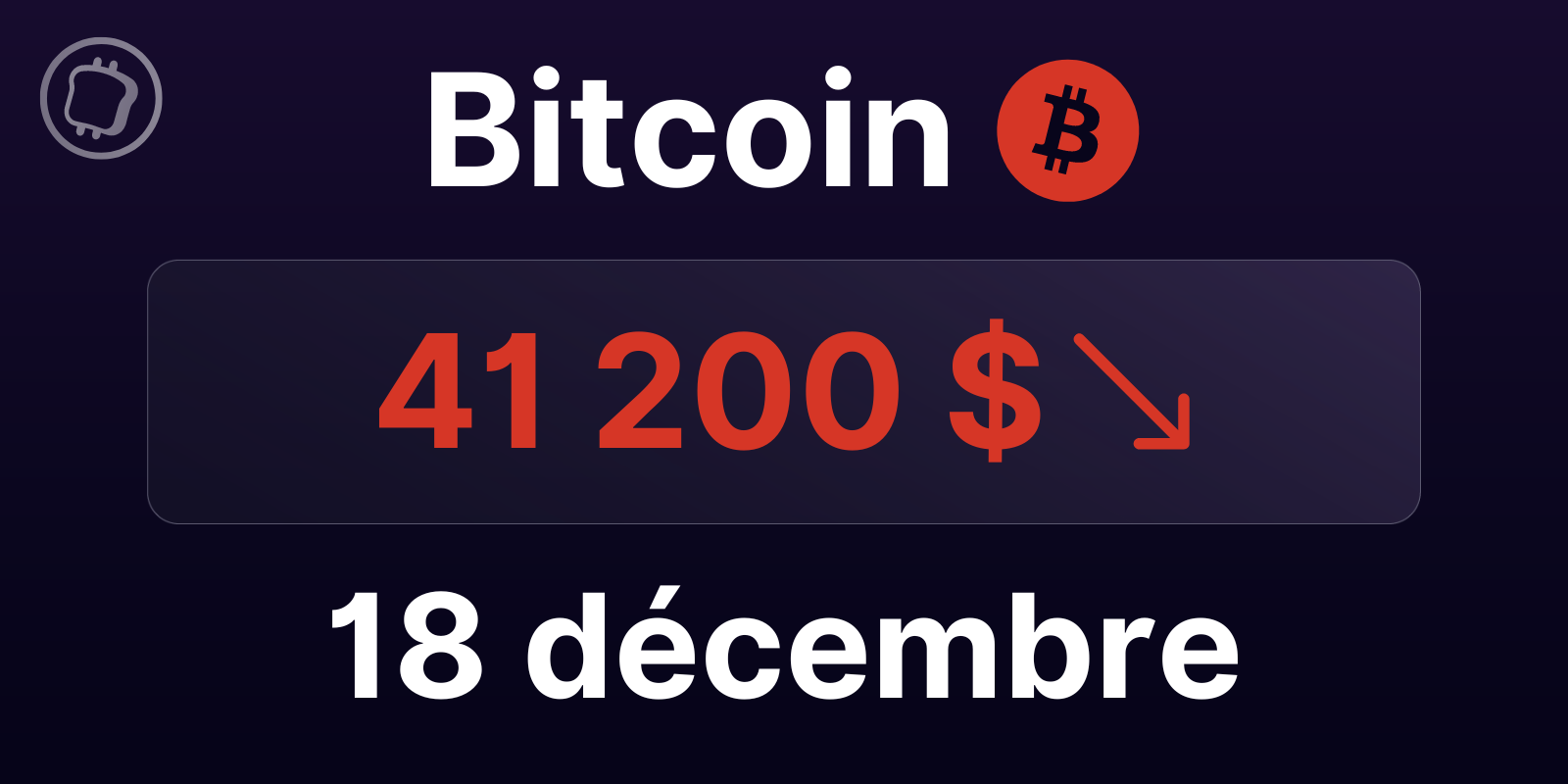 Après 9 semaines de hausse consécutive, le Bitcoin repart à la baisse - Analyse du BTC le 18 décembre 2023