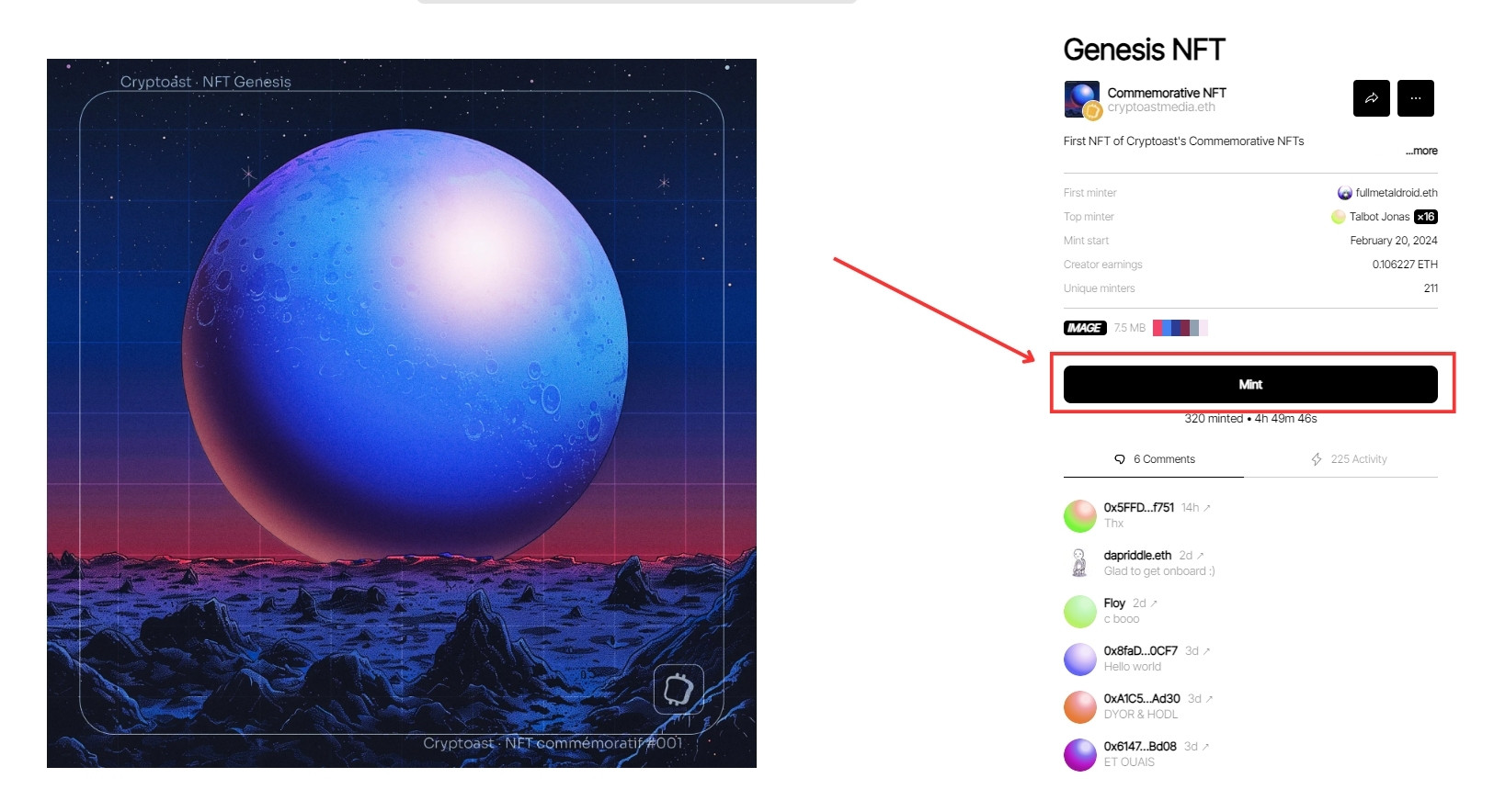 Mint NFT Cryptoast Mint NFT Cryptoast