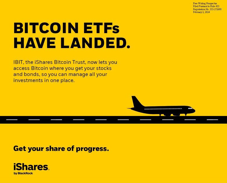 Publicité de BlacRock pour son ETF Bitcoin Publicité de BlacRock pour son ETF Bitcoin