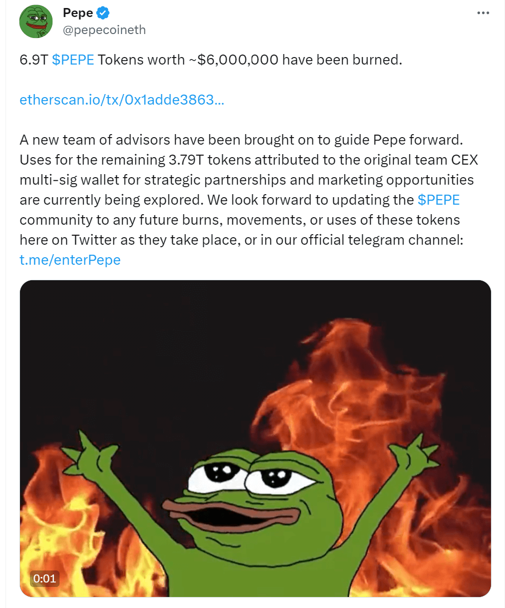 Pepe Crypto Burn