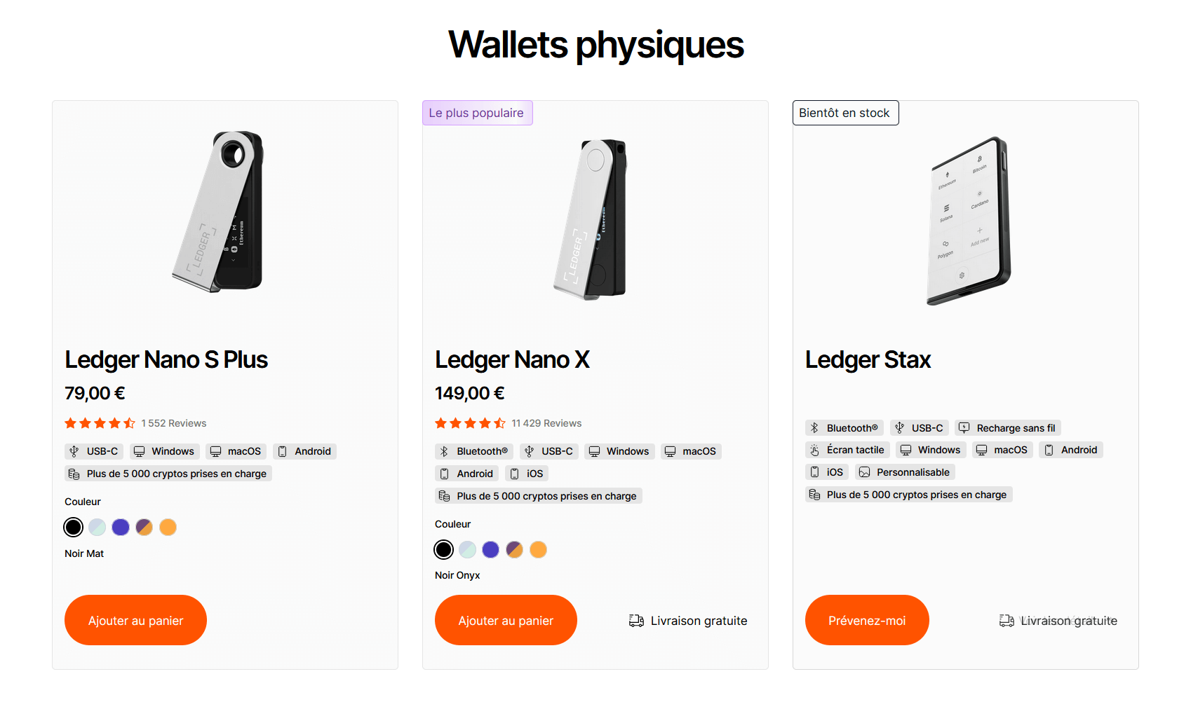 Ledger Nano S Plus et X Ledger Nano S Plus et X