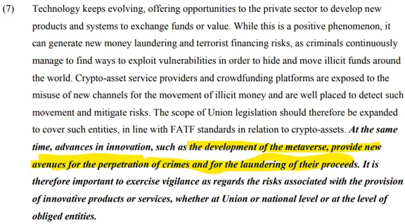 Metaverse blanchiment argent