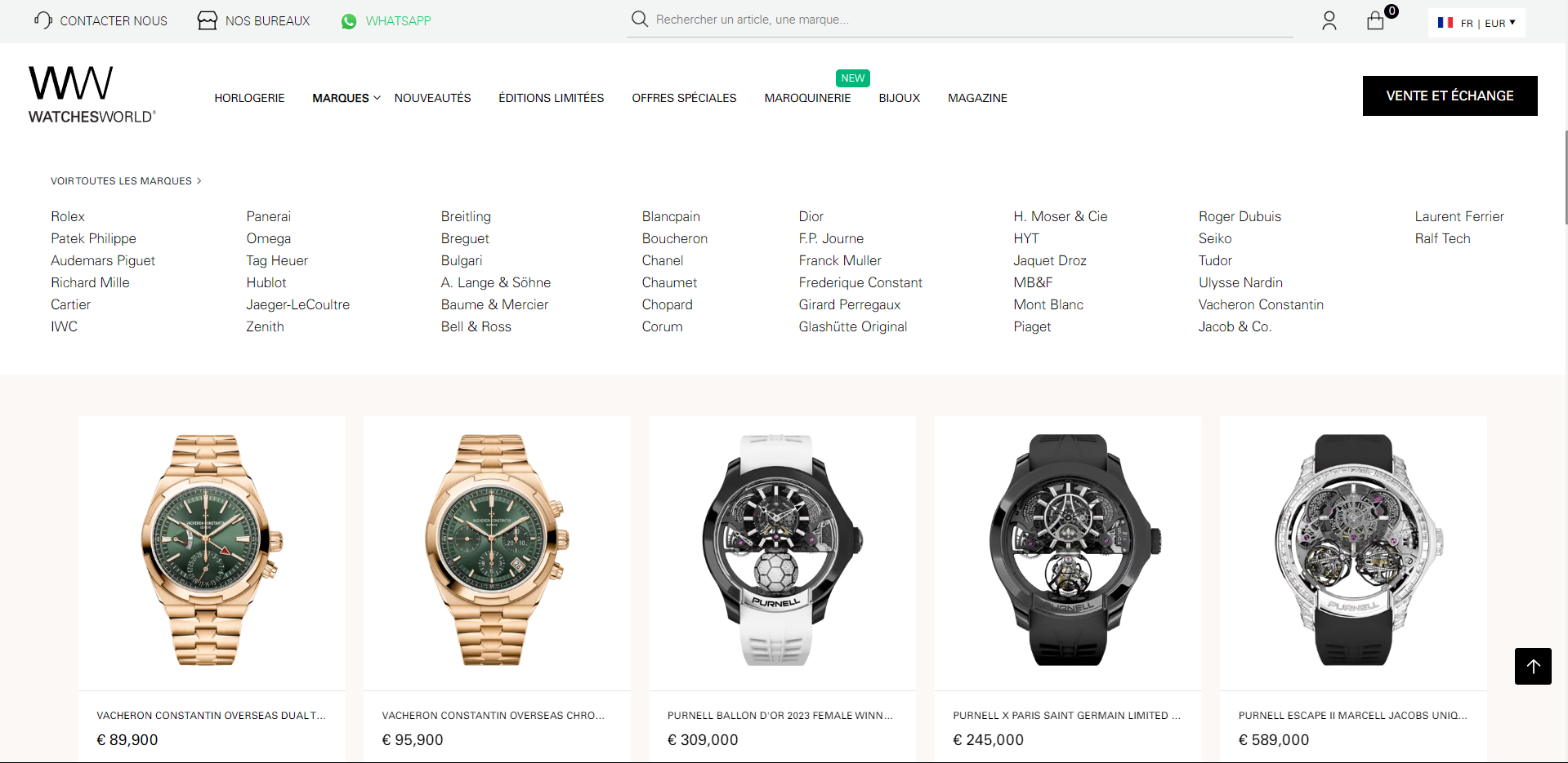 Watches World panorama des marques Watches World panorama des marques