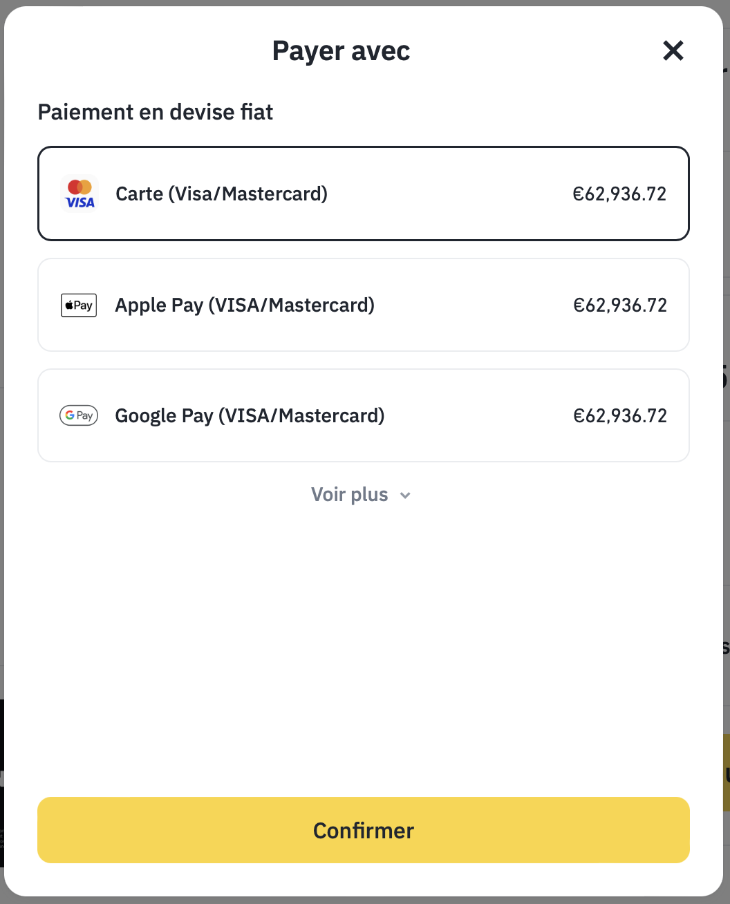 Visa Mastercard Apple Pay Google Pay Binance