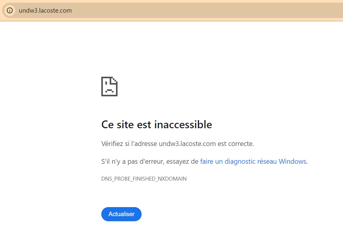 Site Web de Lacoste UNDW3 Site Web de Lacoste UNDW3