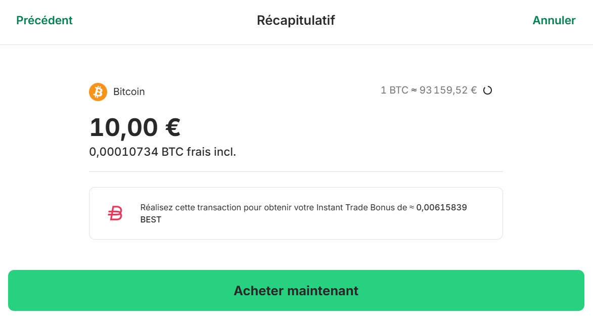Confirmation Achat Bitcoin Bitpanda