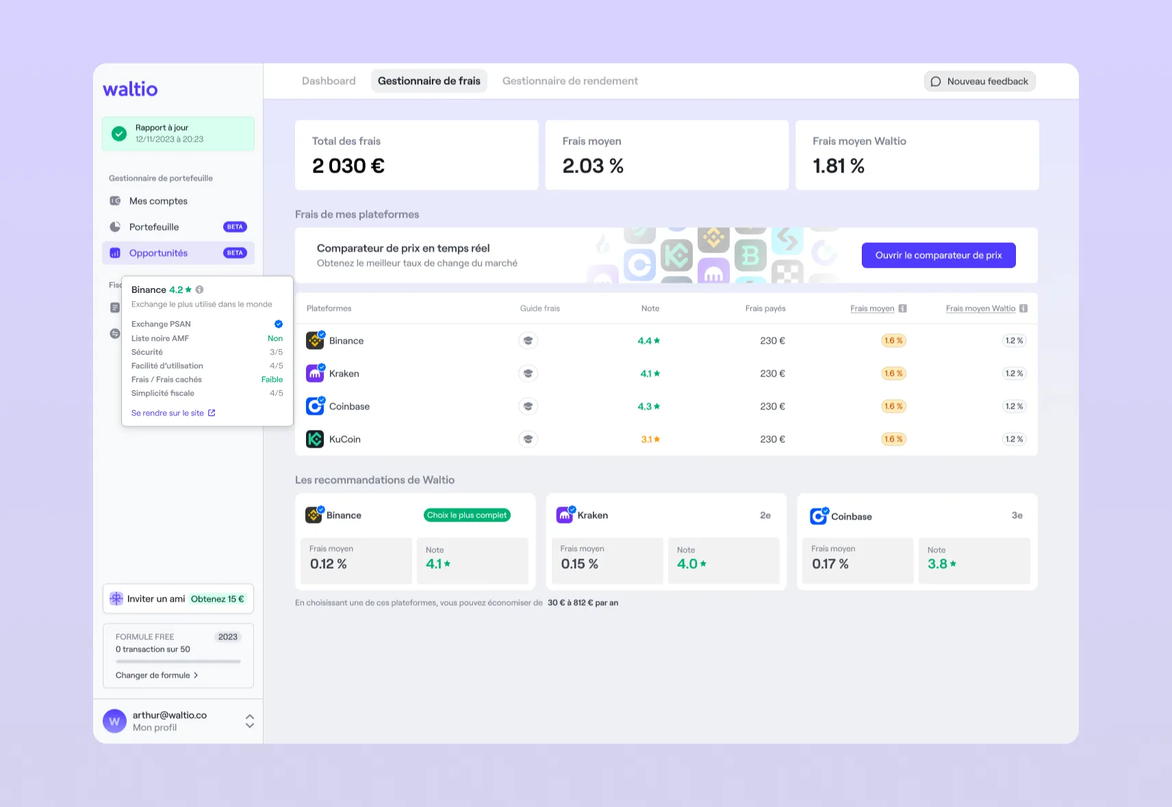Waltio Comparaison Frais Waltio Comparaison Frais