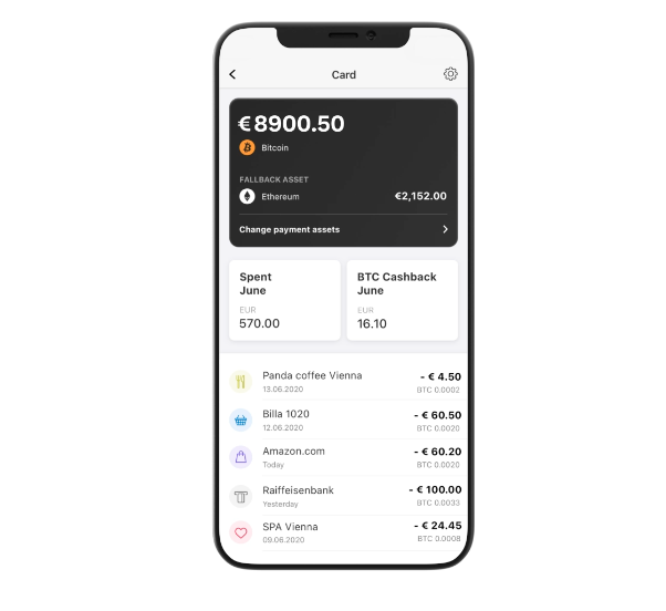 Carte Bitpanda Application