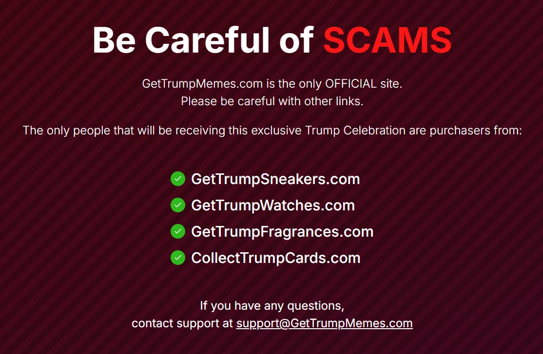 Message de prévention pour l'airdrop de TRUMP Message de prévention pour l'airdrop de TRUMP