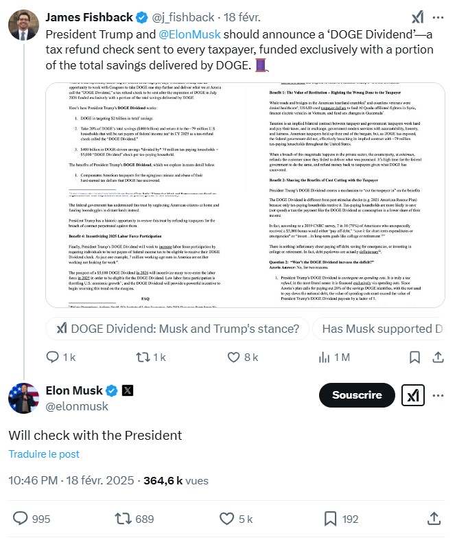 Réponse d'Elon Musk à James Fishback Réponse d'Elon Musk à James Fishback