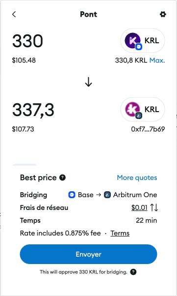 Arbitrage KRL Base Arbitrum