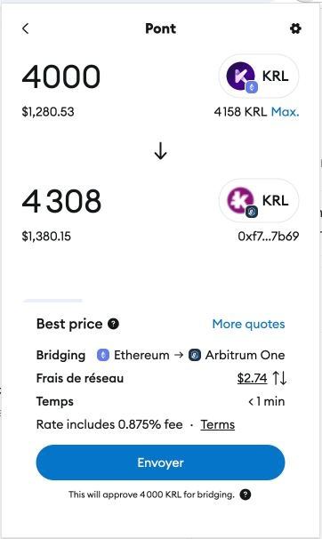 Arbitrage KRL Ethereum Arbitrum
