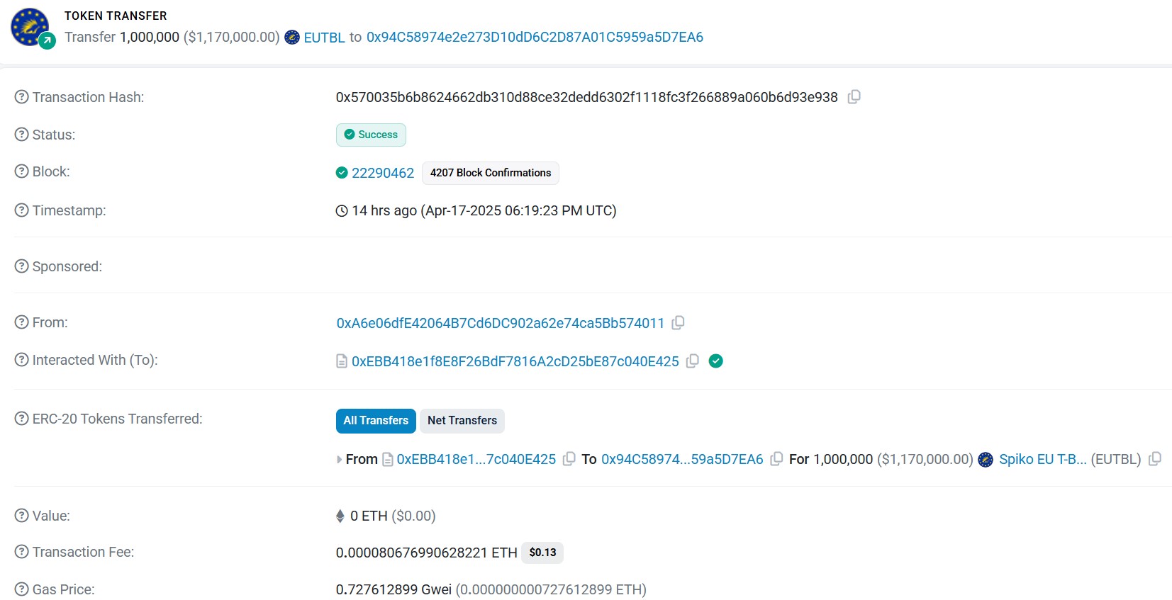 Transaction pouvant concerner Bpifrance sur le fonds euro de Spiko