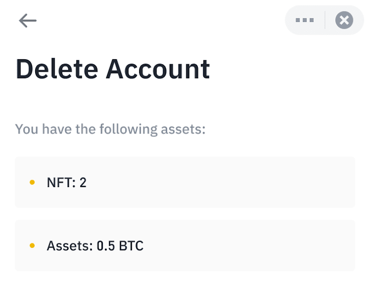 Supprimer Compte Binance Application Étape 6