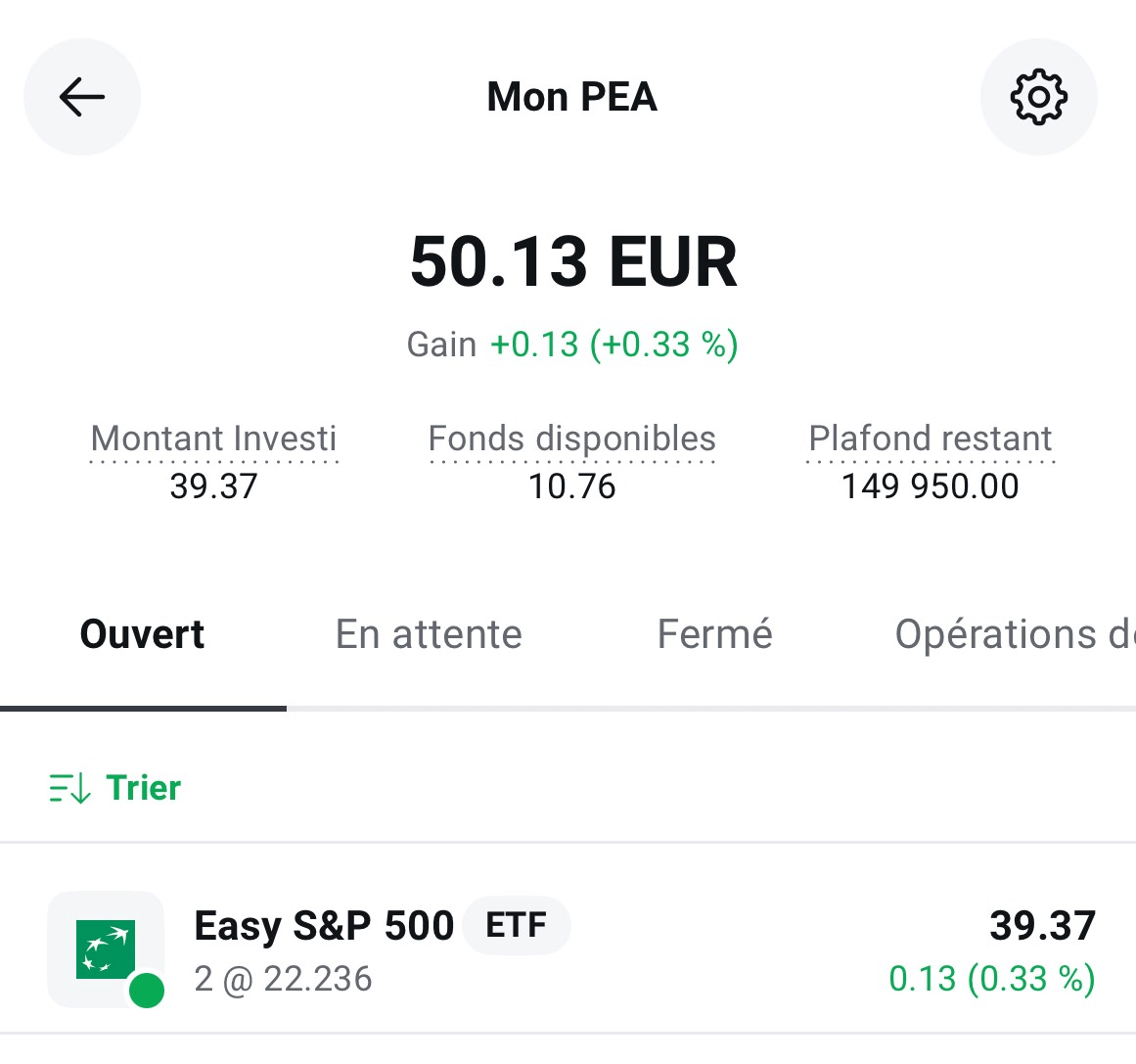 Actions et ETF disponibles via le PEA de XTB