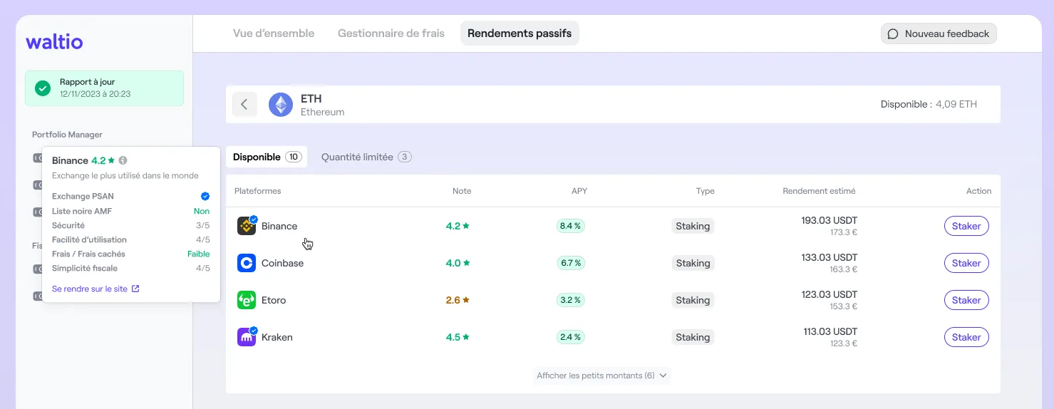 Optimisation Staking Waltio
