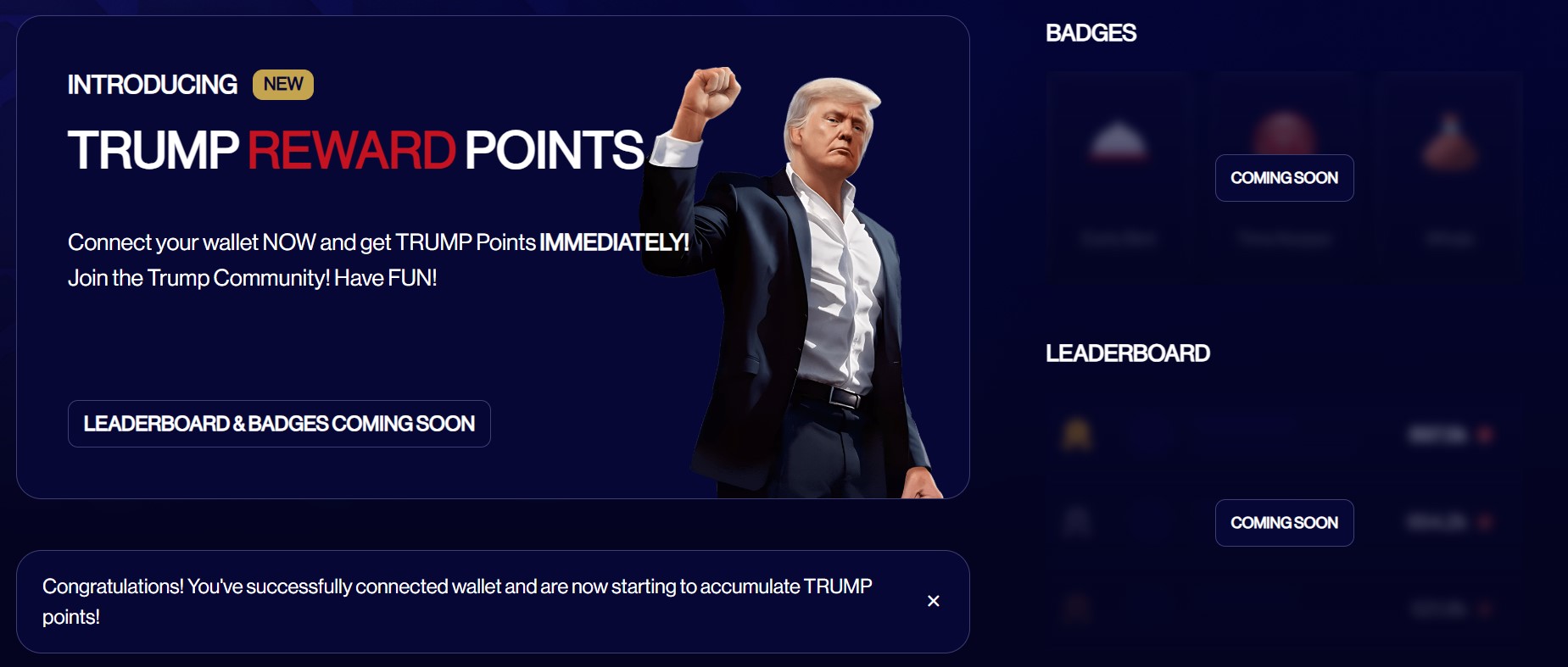 Aperçu du programme TRUMP REWARD POINTS Aperçu du programme TRUMP REWARD POINTS
