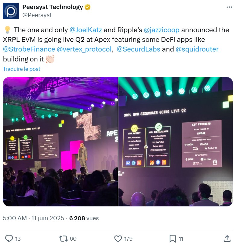 Annonce de l'arrivée du mainnet de la sidechain EVM-compatible de XRPL Annonce de l'arrivée du mainnet de la sidechain EVM-compatible de XRPL