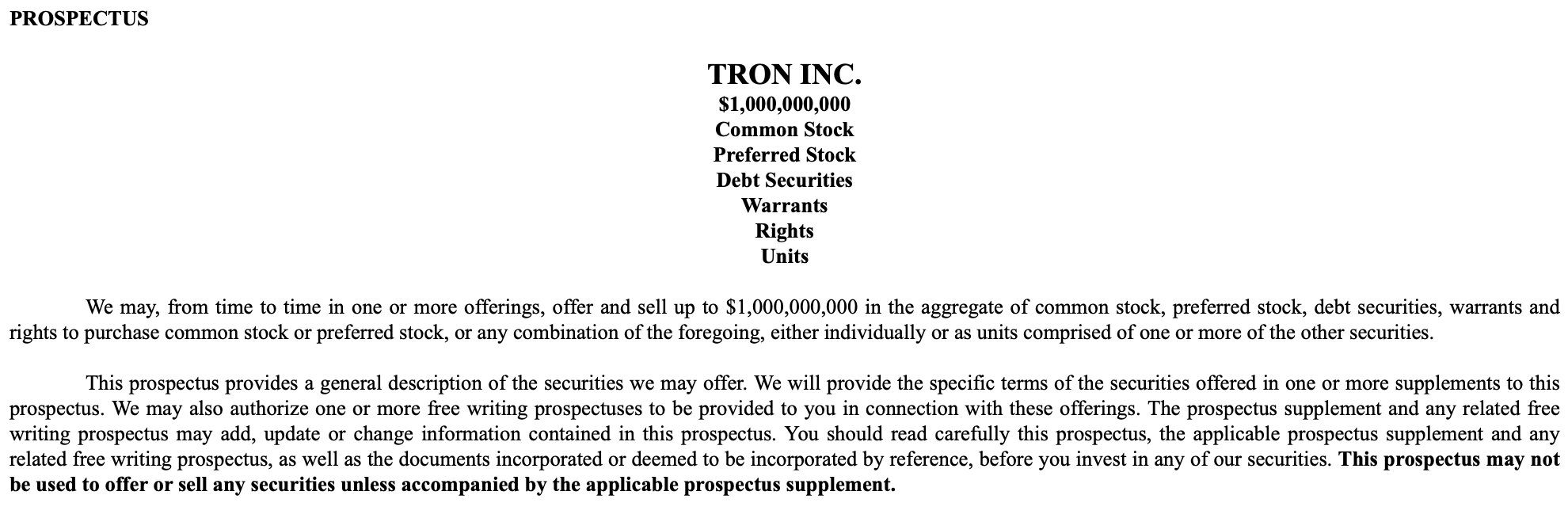La société de trésorerie Tron de Justin Sun souhaite lever 1 milliard de dollars pour acheter plus de TRX La société de trésorerie Tron de Justin Sun souhaite lever 1 milliard de dollars pour acheter plus de TRX