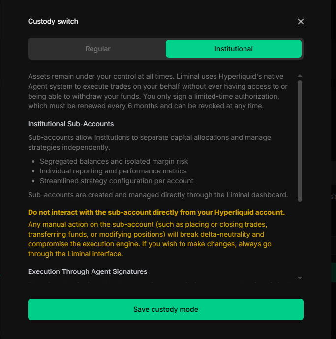 Insitutional mode Unit