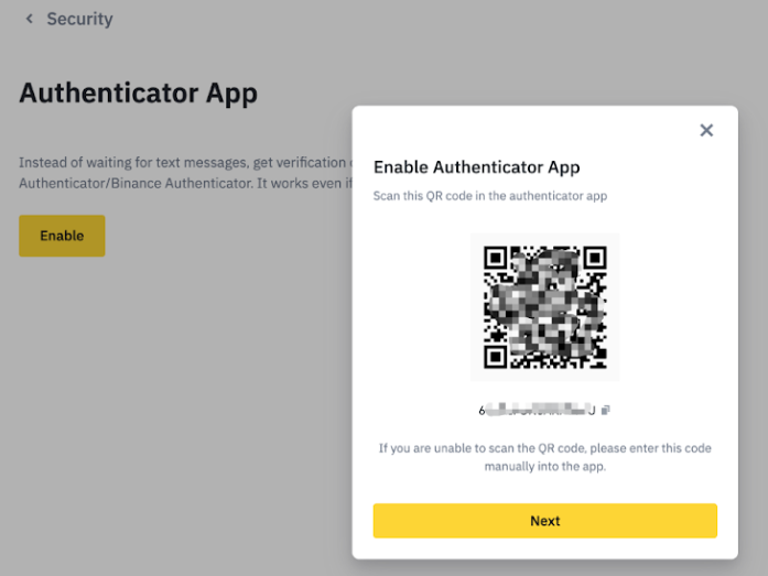 QR Code Activation 2FA Binance QR Code Activation 2FA Binance