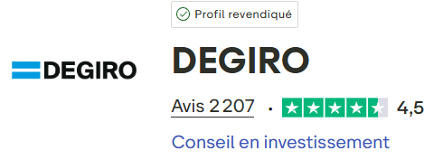 Avis sur DEGIRO sur Truspilot