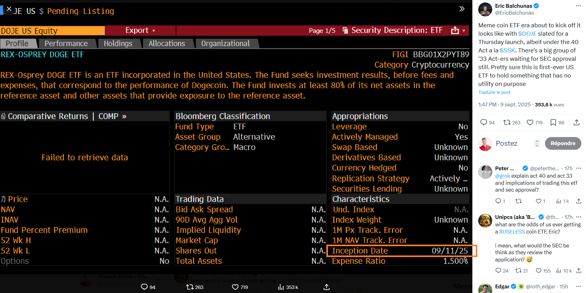 Tweet d'Eric Balchunas Tweet d'Eric Balchunas