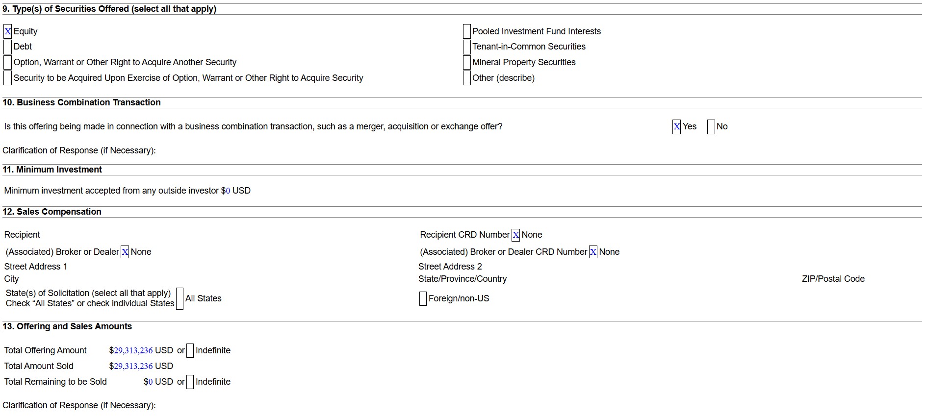 Form D de Payward auprès de la SEC