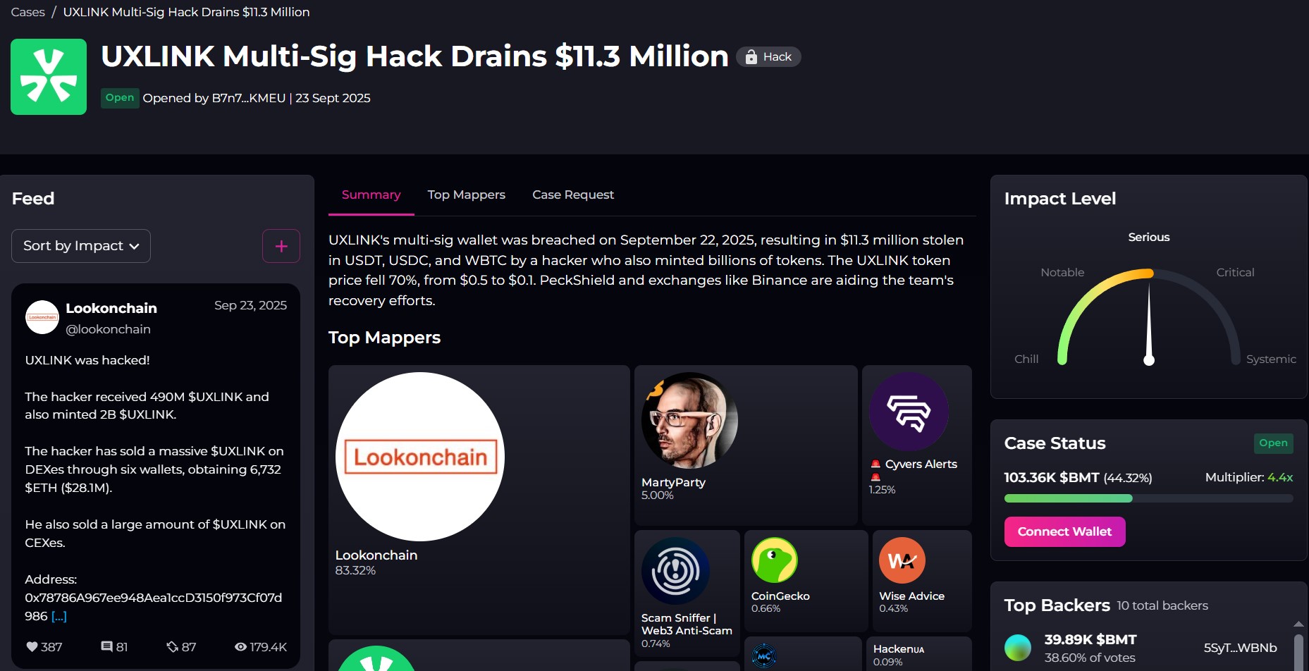 Affaire UXLINK sur l'Intel Desk de Bubblemaps Affaire UXLINK sur l'Intel Desk de Bubblemaps