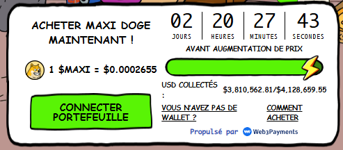 Fenêtre d'achat du Maxi Doge