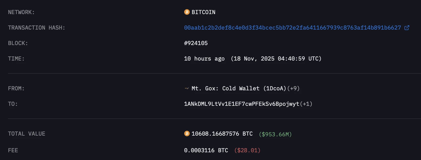 Mt. Gox transfert 950 millions de dollars en BTC Mt. Gox transfert 950 millions de dollars en BTC