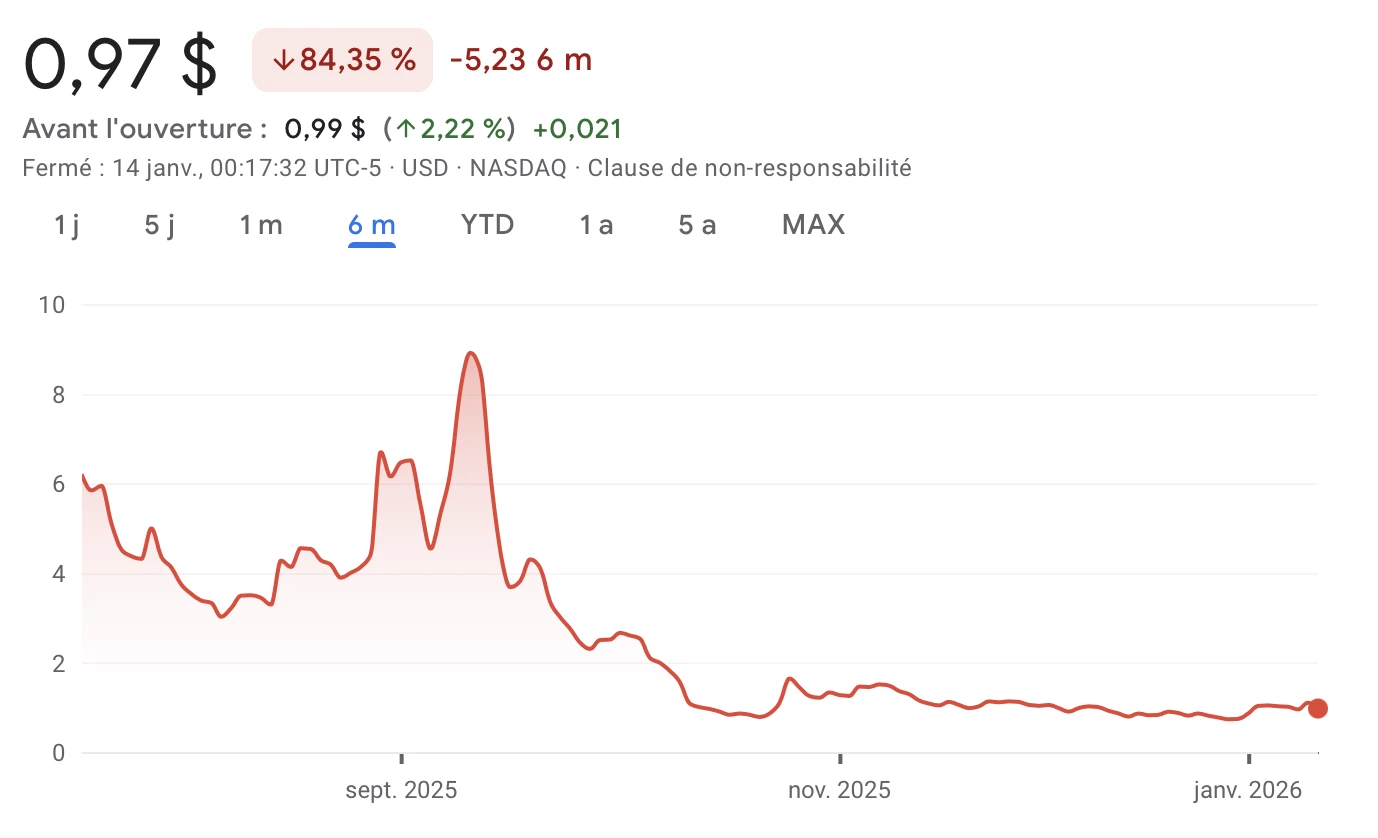 L'action de la société Strive affiche une baisse importante sur les derniers mois