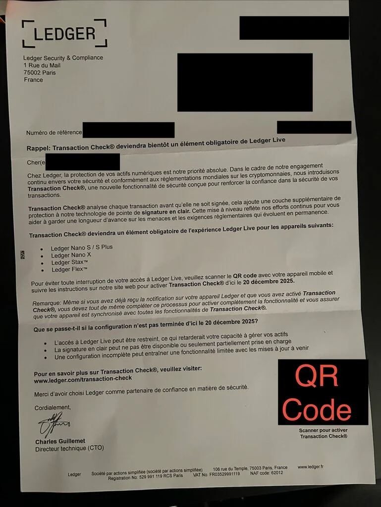 Faux Courrier Ledger