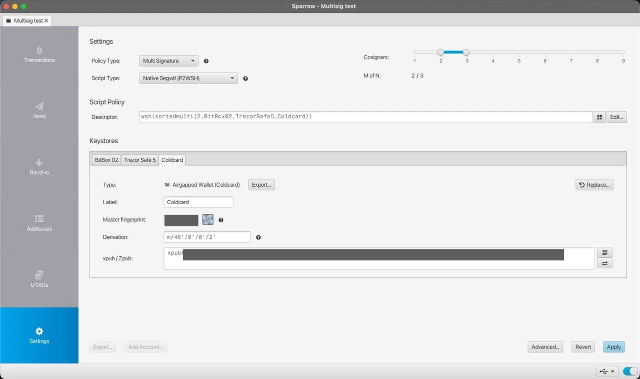 configuration-multisig-sparrow
