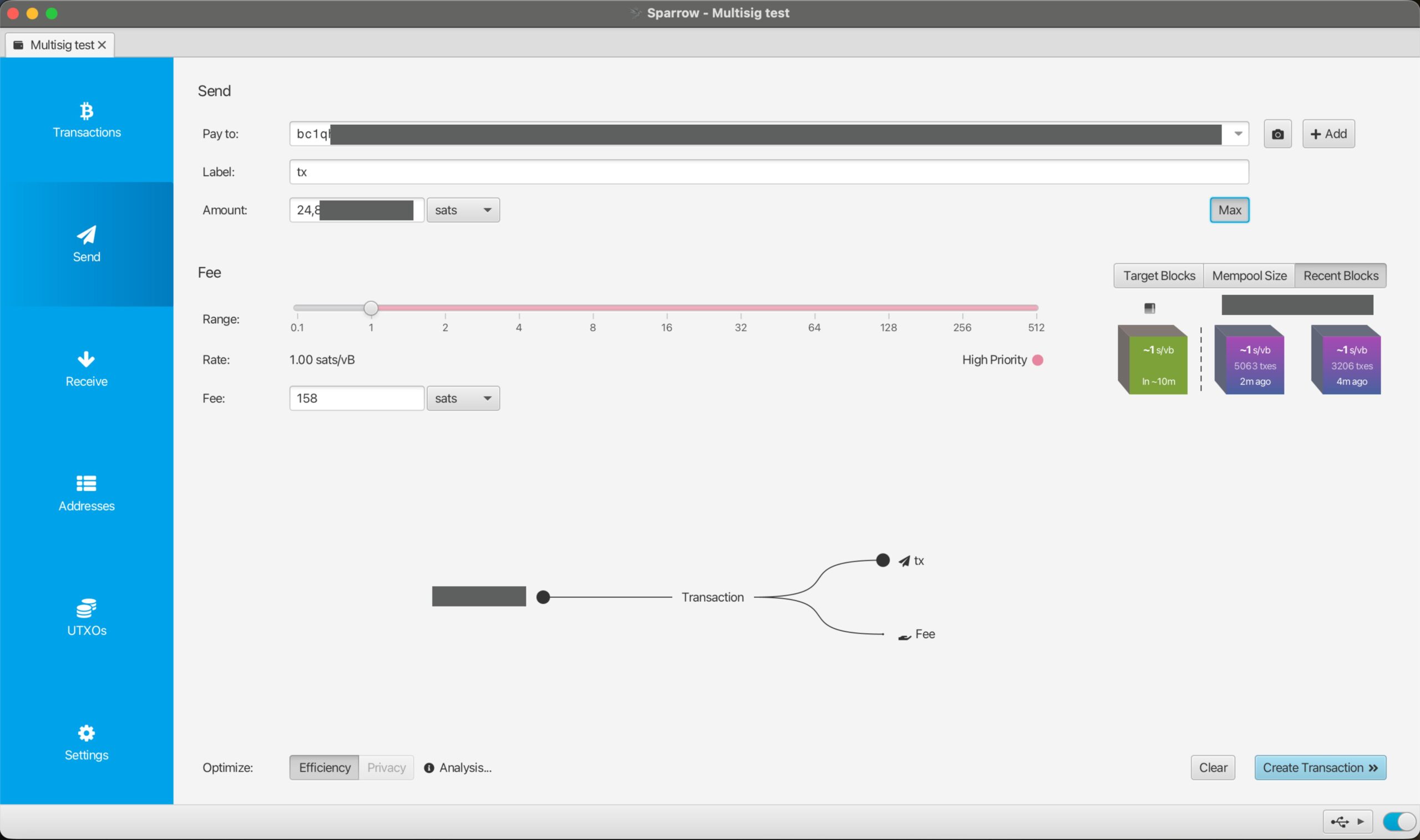envoyer-bitcoin-multisig-sparrow