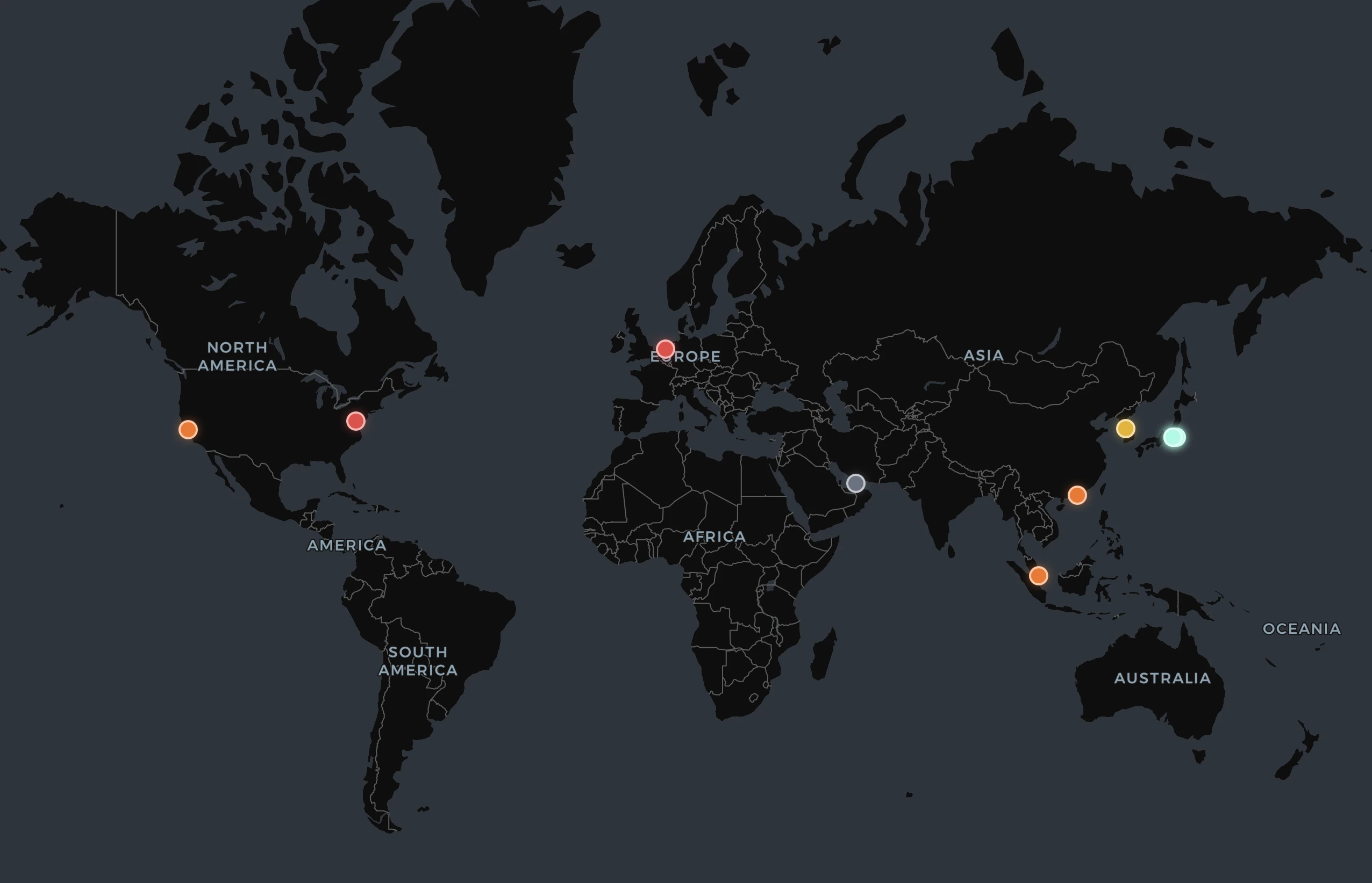 Carte mondiale de latence pour Hyperliquid 